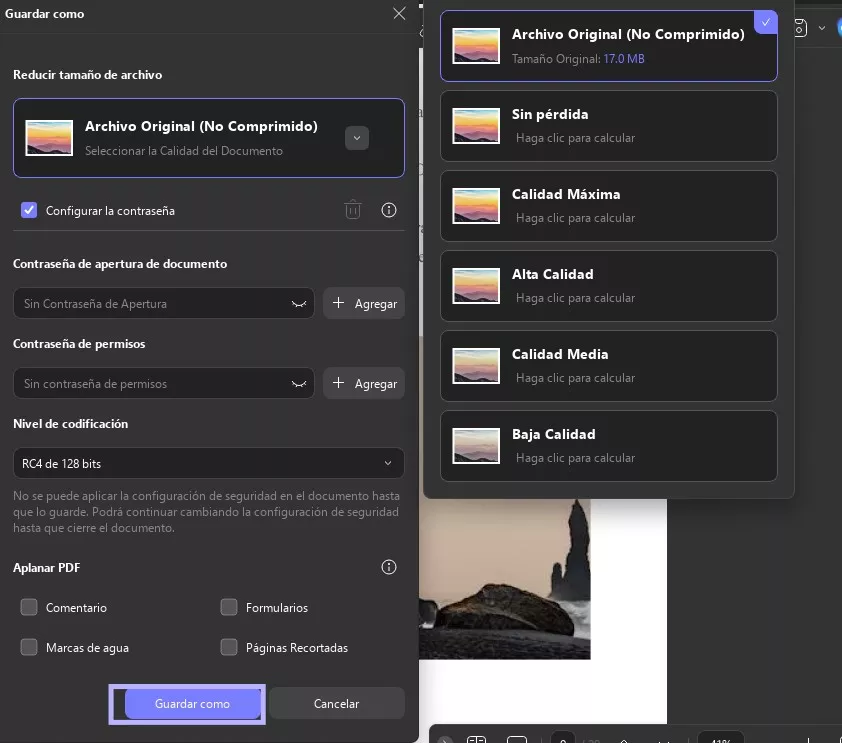 Configuración de compresión en UPDF Windows 2