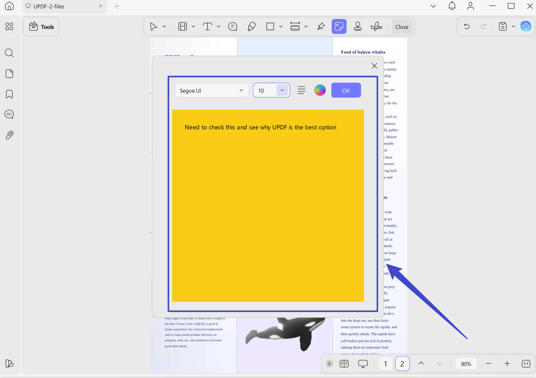 configure post it note in updf windows