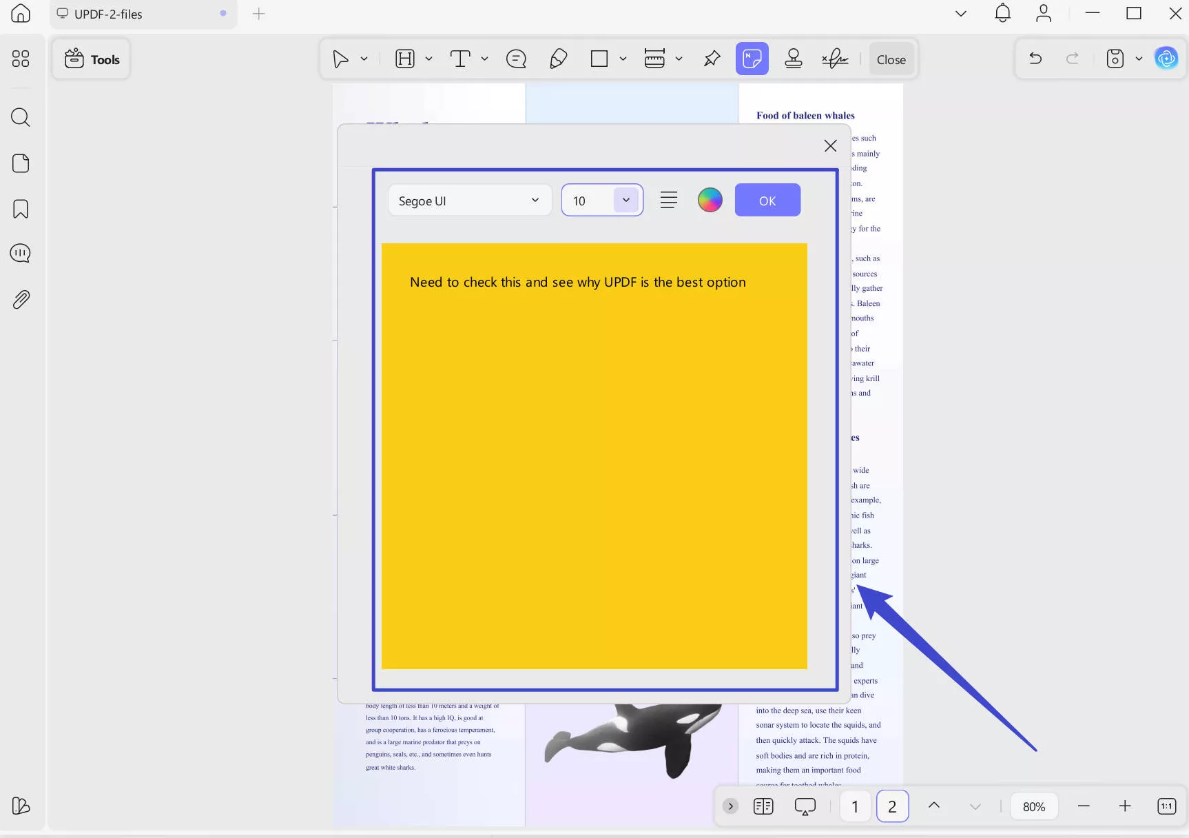 configure post it note in updf windows