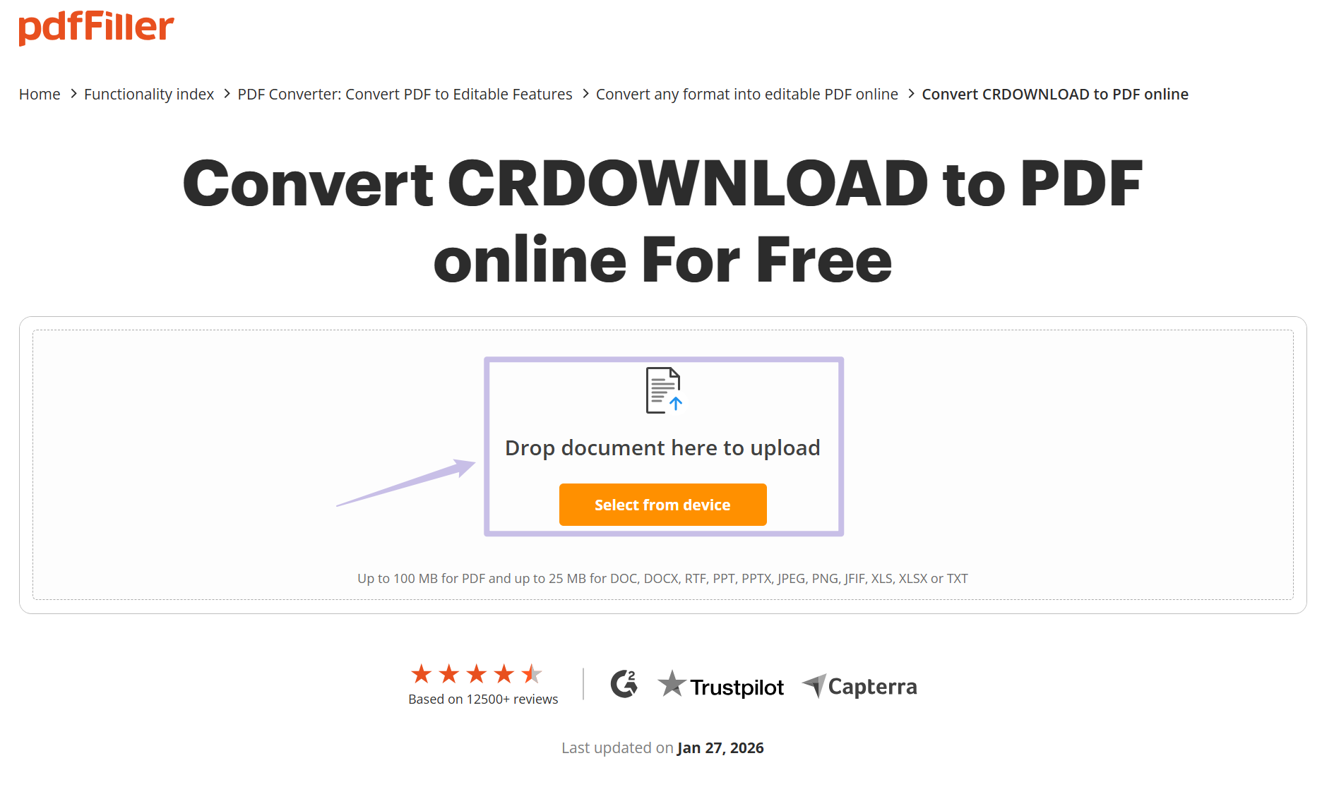 select from device to upload your files