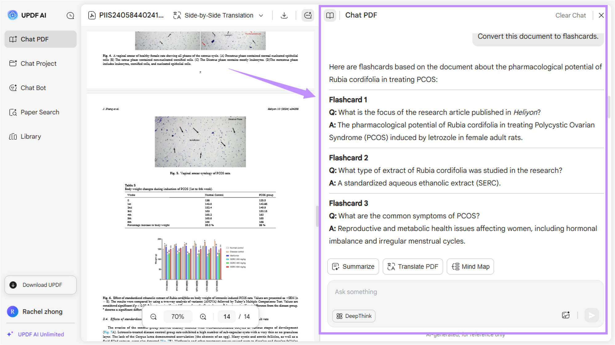 convert pdf to flashcard updf ai online