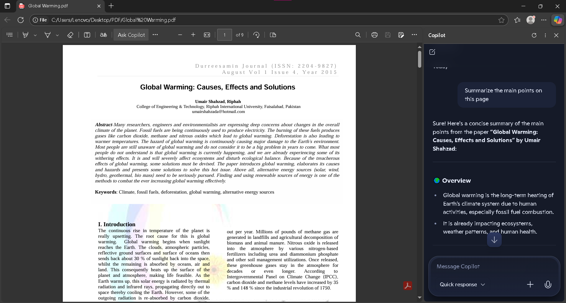 copilot summary for the pdf