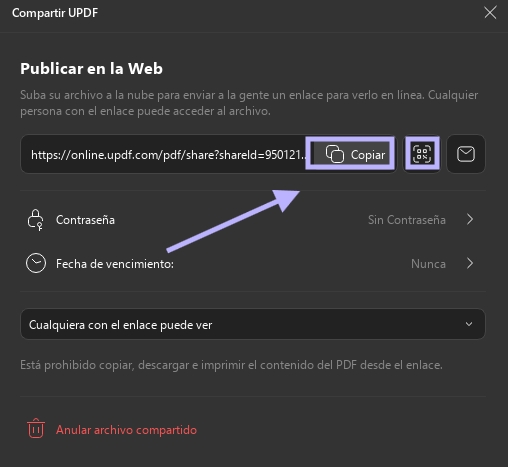 Compartir por correo electrónico en UPDF Windows 2