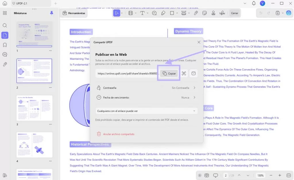 enlace de copia de pdf a url