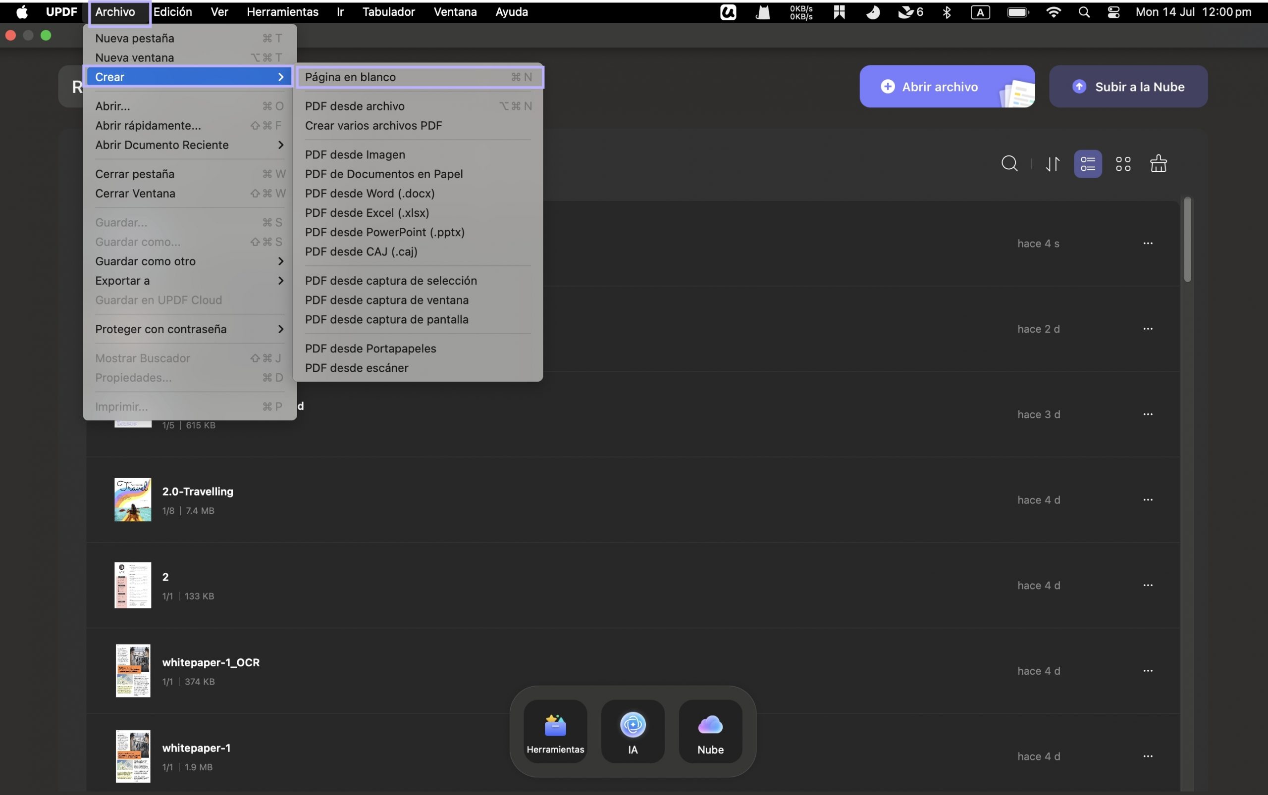 Crear PDF en blanco 1