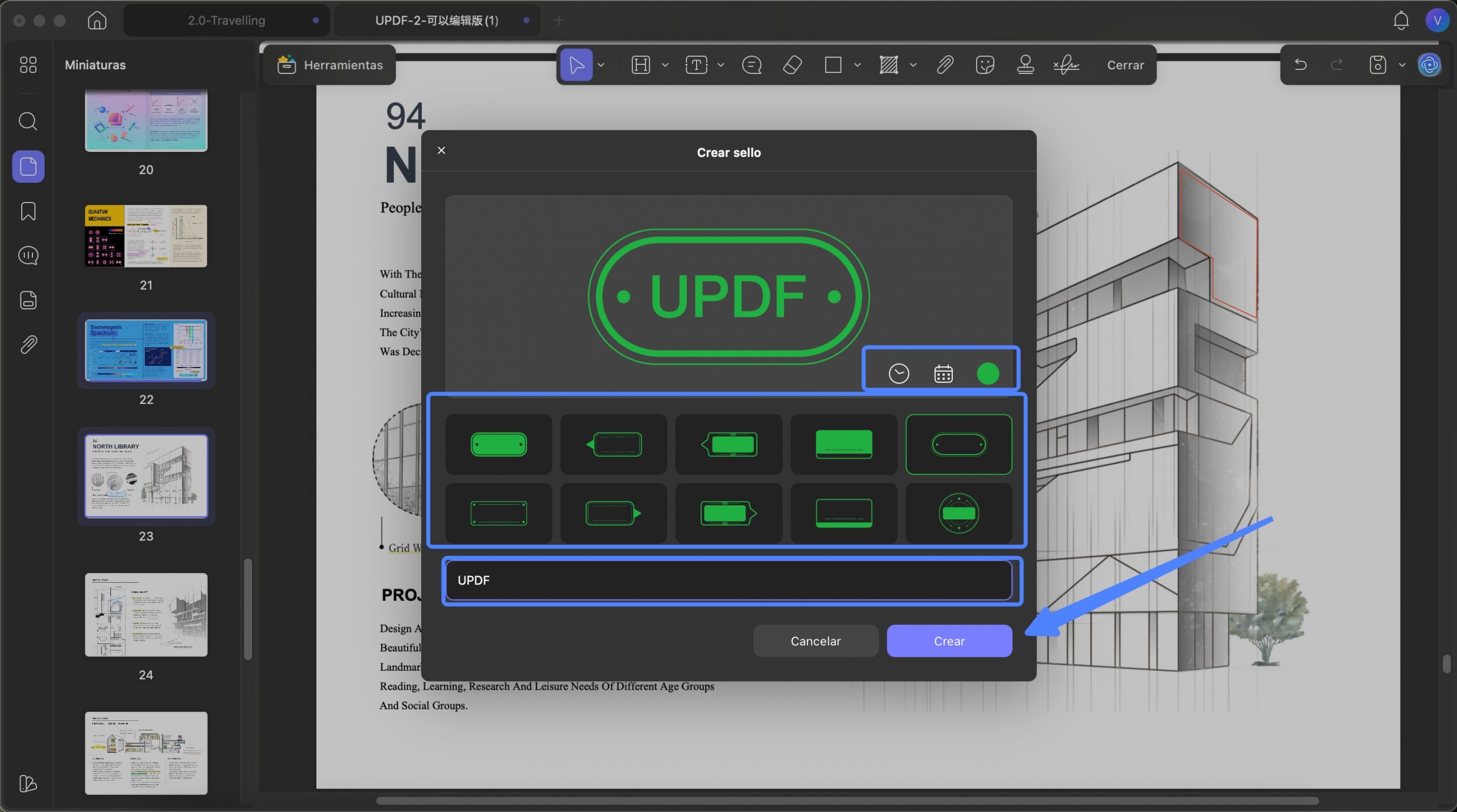 crear un sello personalizado en UPDF para Mac (versión 2)