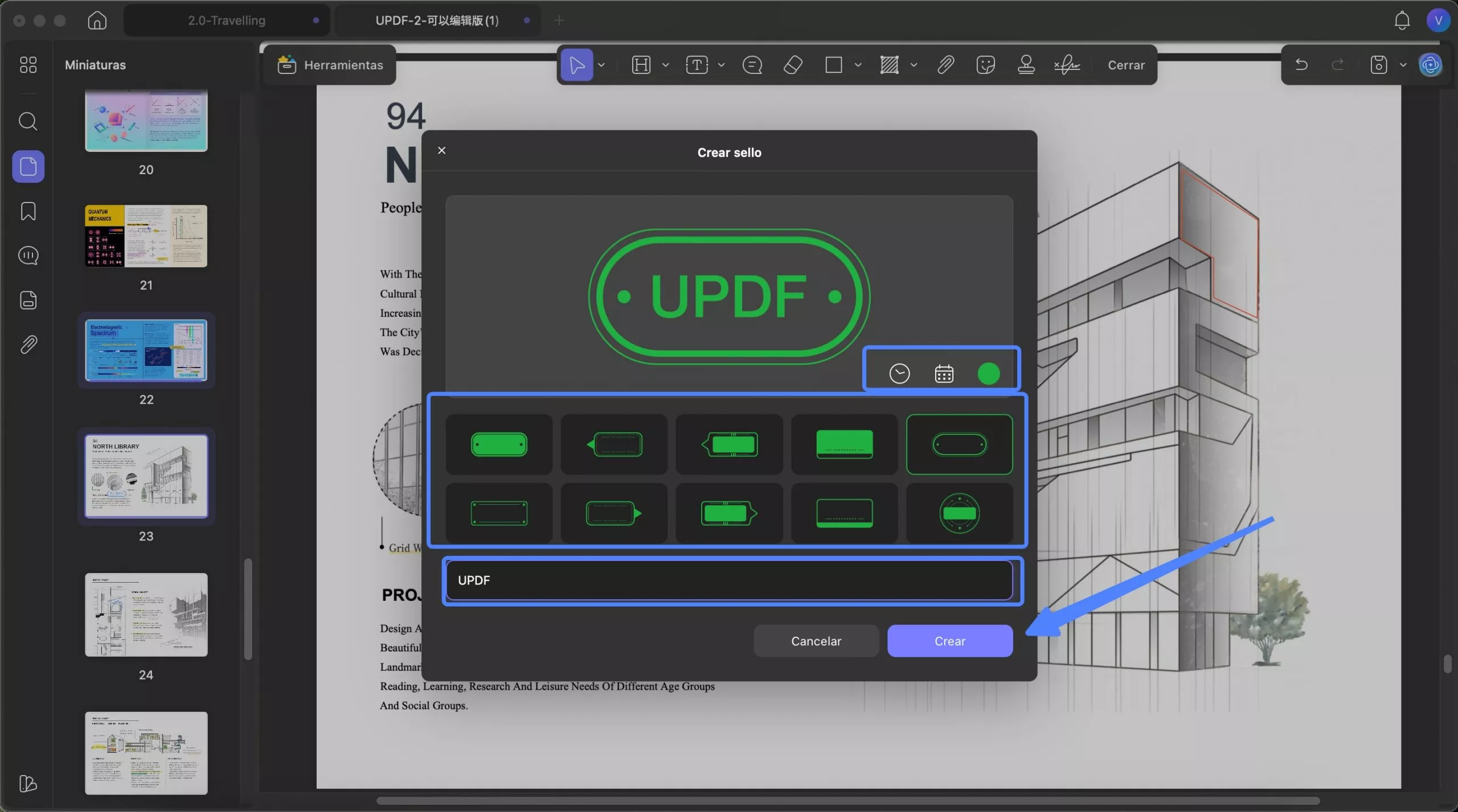 crear un sello personalizado en UPDF para Mac (versión 2)