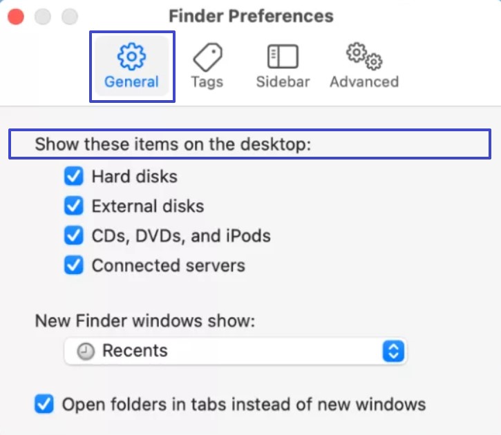 check finder preferences settings
