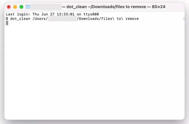 dot clean command on terminal mac