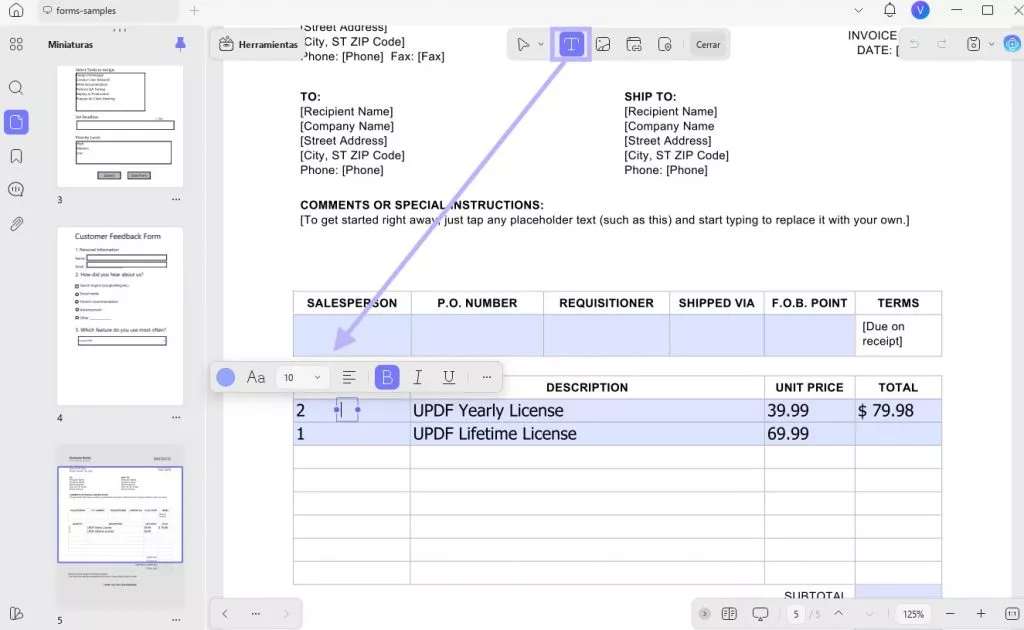 Cómo editar un recibo (editar PDF con UPDF)