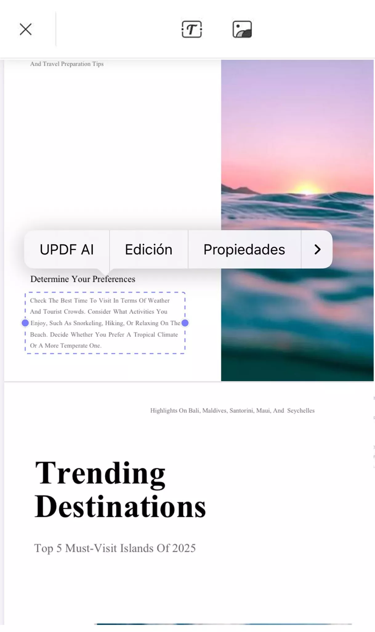 Editar PDF en UPDF en Android