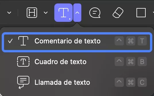 Agregar comentario de texto