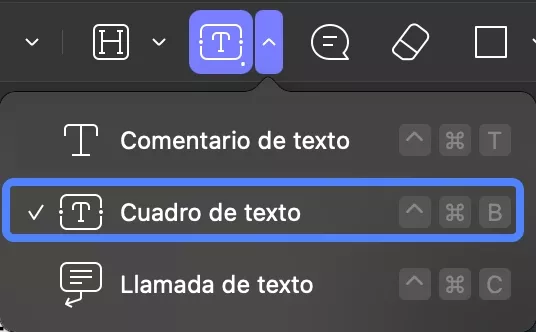 Seleccionar cuadro de texto