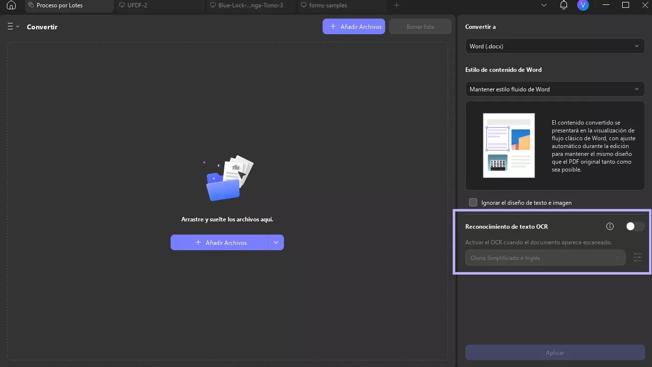 Habilitar la configuración de OCR en UPDF en Windows 2