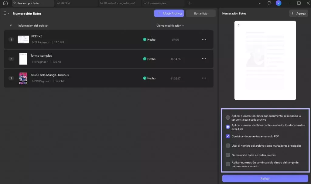 Habilitar la adición sucesiva de documentos updf en Windows 2
