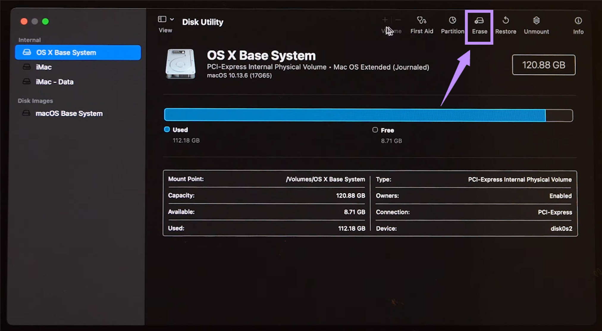 erase mac startup disk 