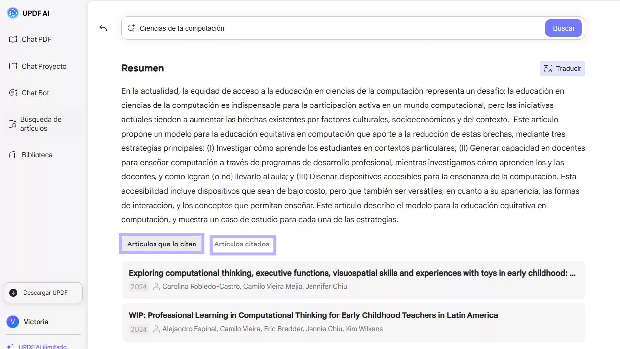 Explorar la citación de artículos y referencias