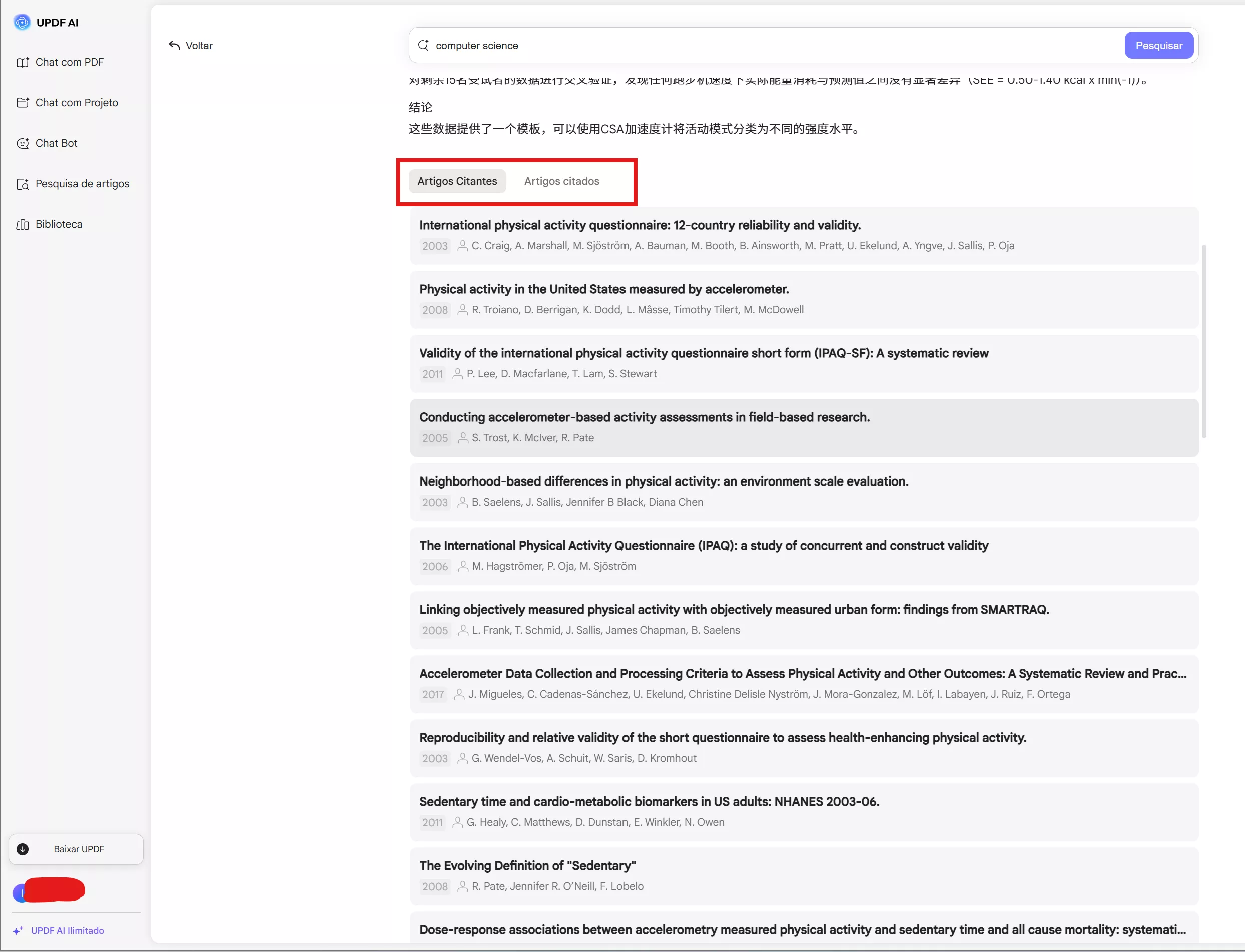 explorar a citação de documentos e referências