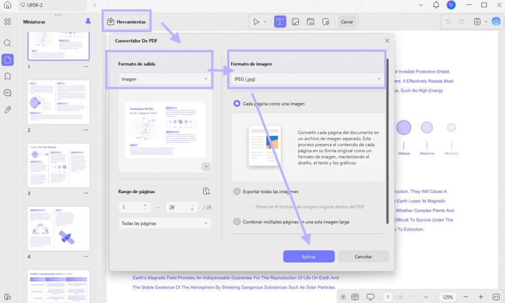 editar la imagen después de exportarla con updf en Windows