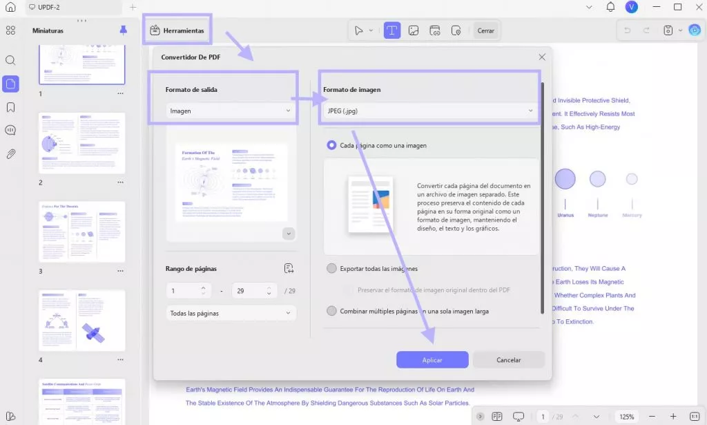 editar la imagen después de exportarla con updf en Windows