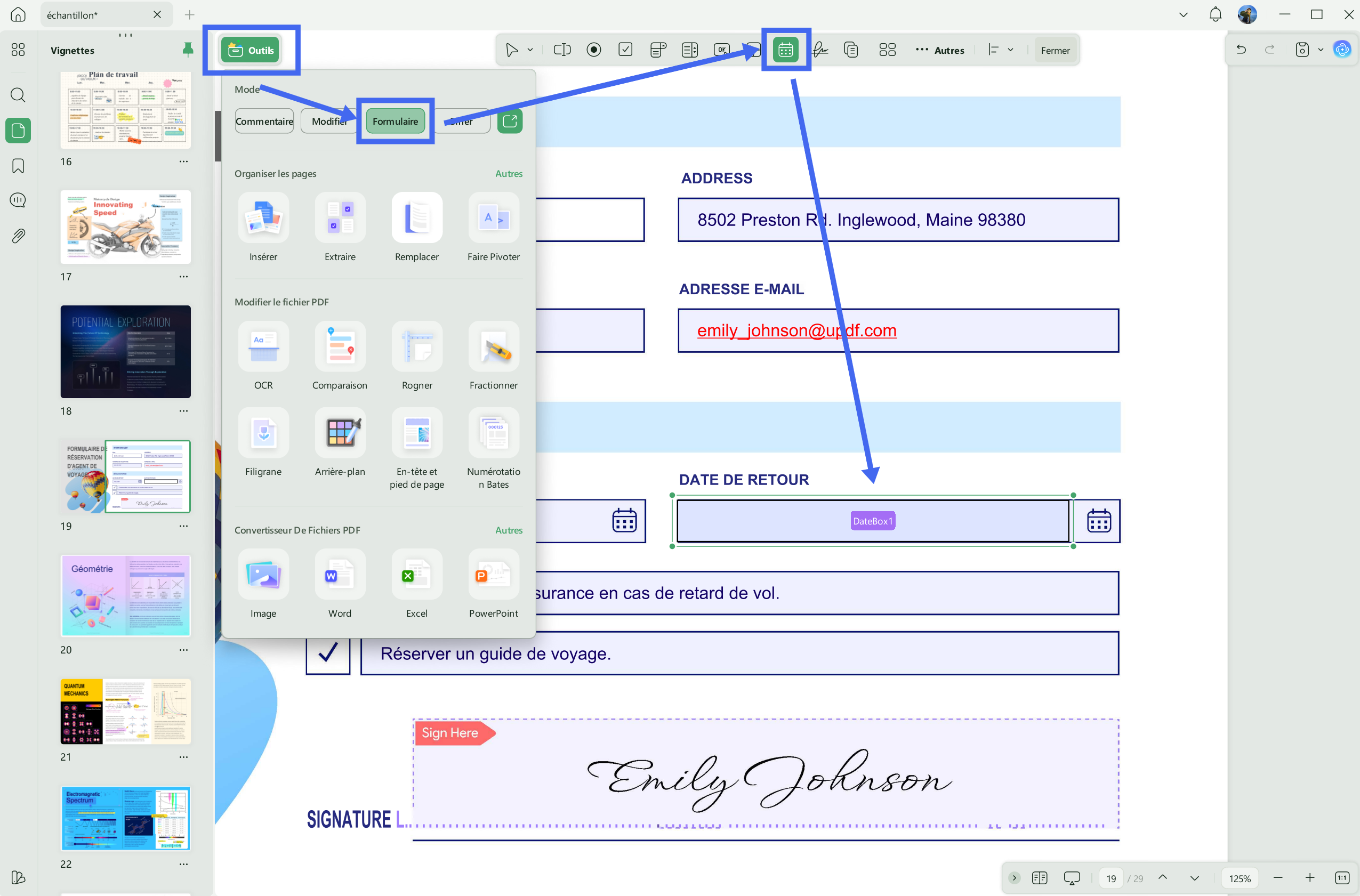 modifier date création pdf