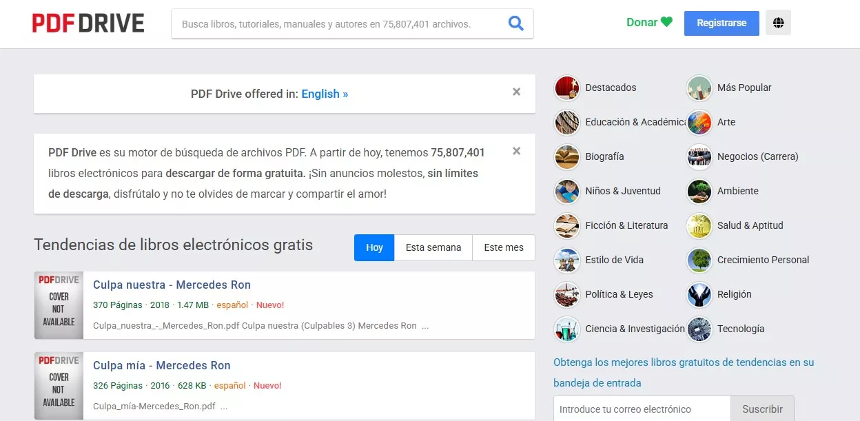 sitio web de libros de texto gratuitos PDFDrive
