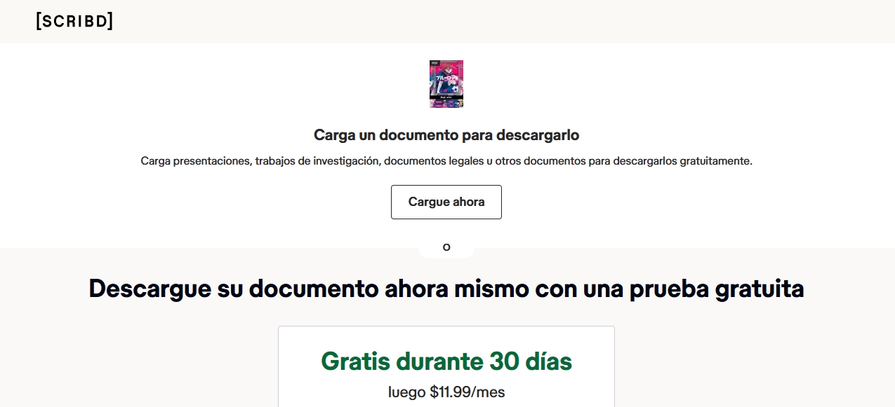 cumplir con el requisito o pagar para convertirse en miembro de Scribd