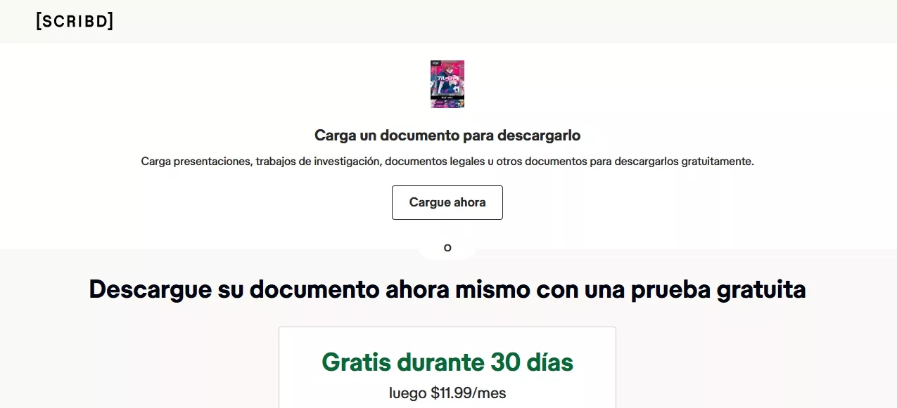 cumplir con el requisito o pagar para convertirse en miembro de Scribd