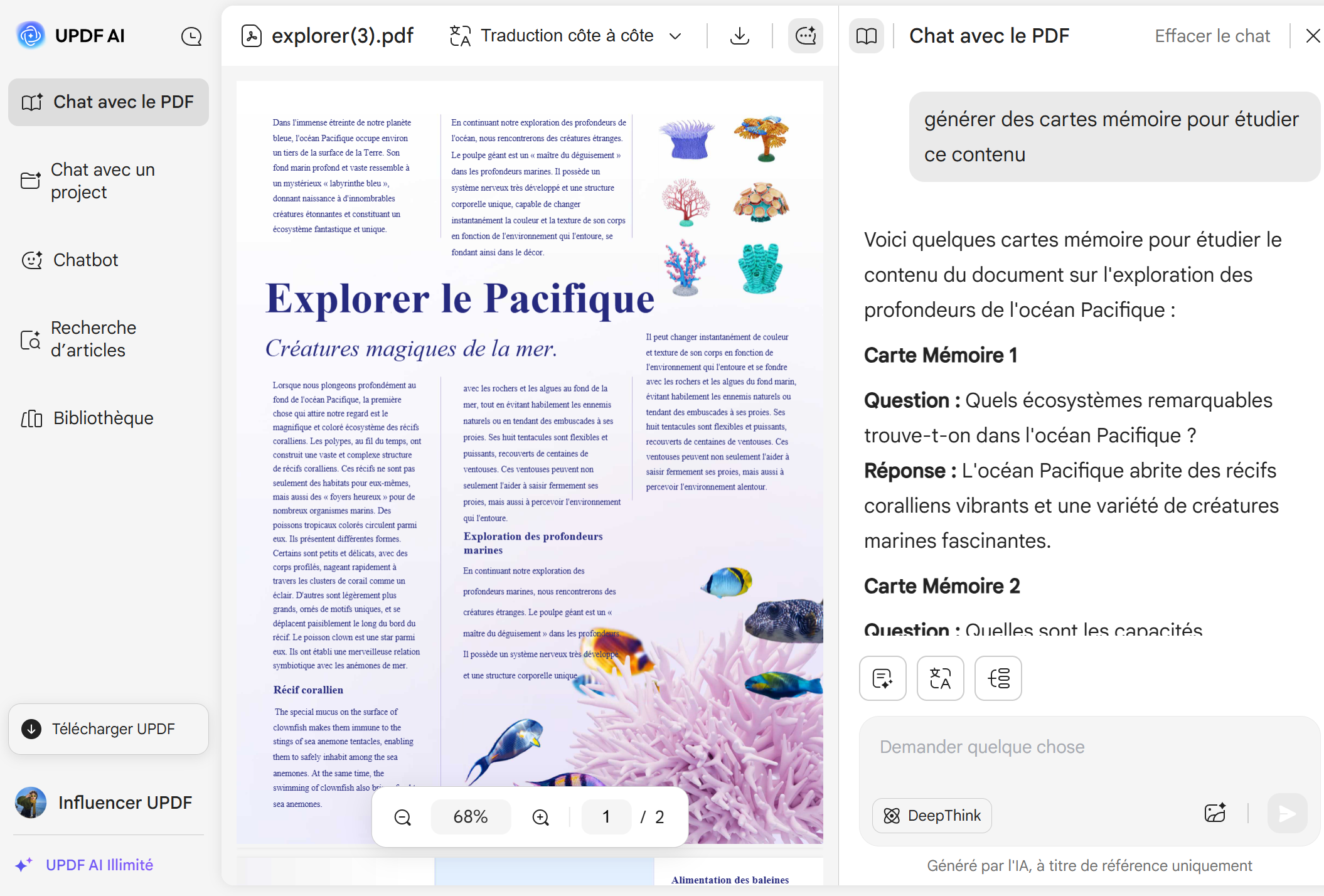 UPDF AI convertir pdf en flashcards