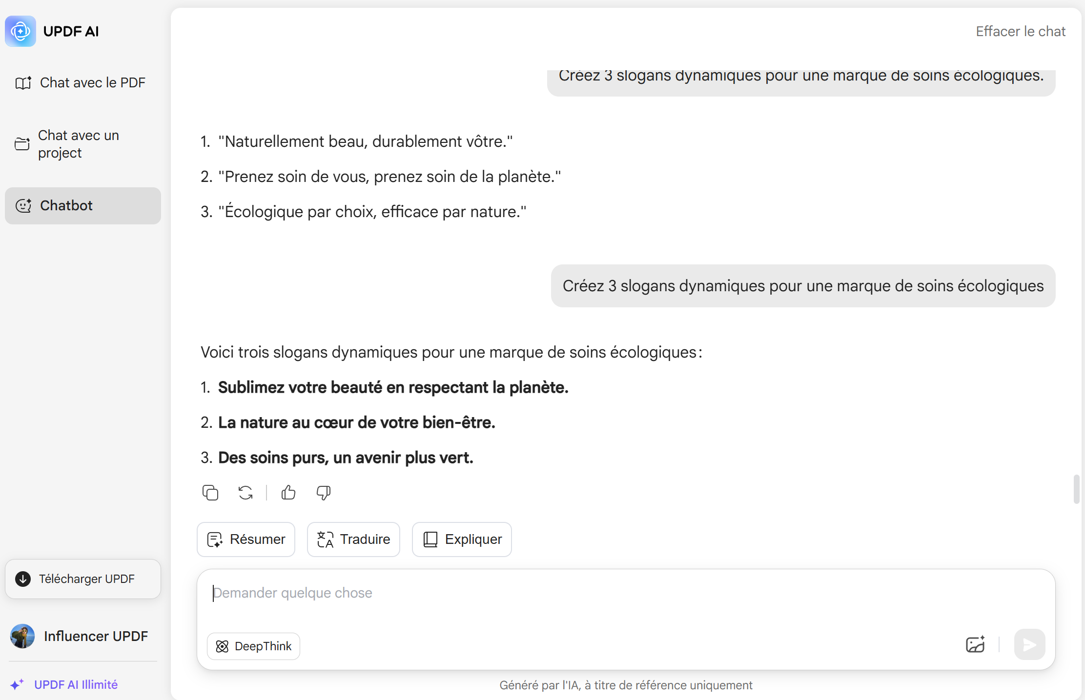 updf ai générateur de slogans