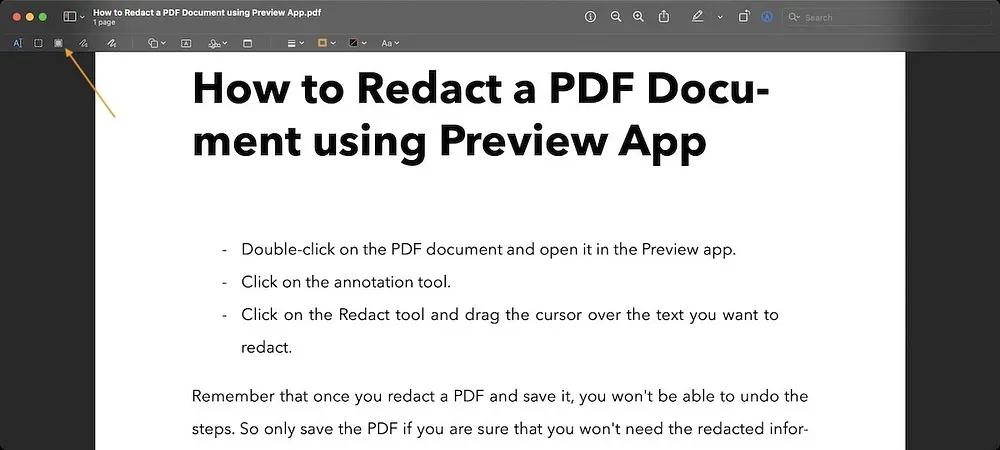 使用「預覽程式」在 Mac 上為 PDF 打馬賽克