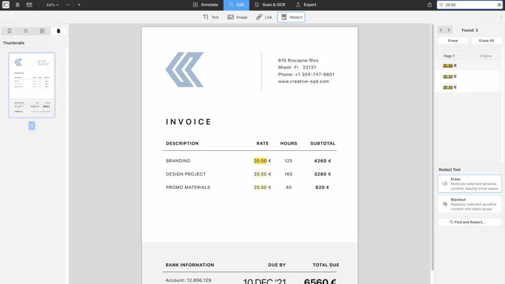 使用 PDF Expert 打馬賽克