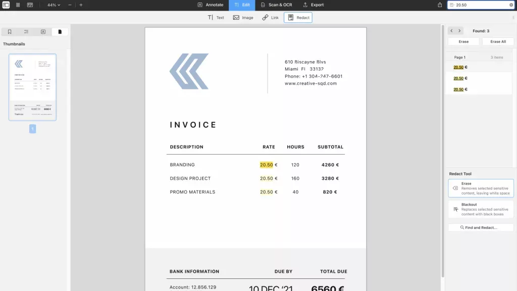 使用 PDF Expert 打馬賽克