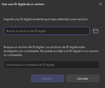 Importar una identificación digital