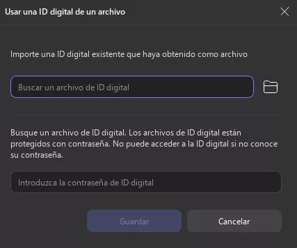 Importar una identificación digital