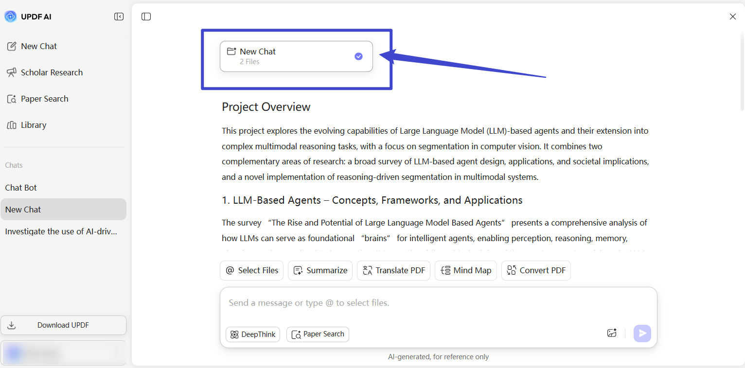 interact with the research papers you just added