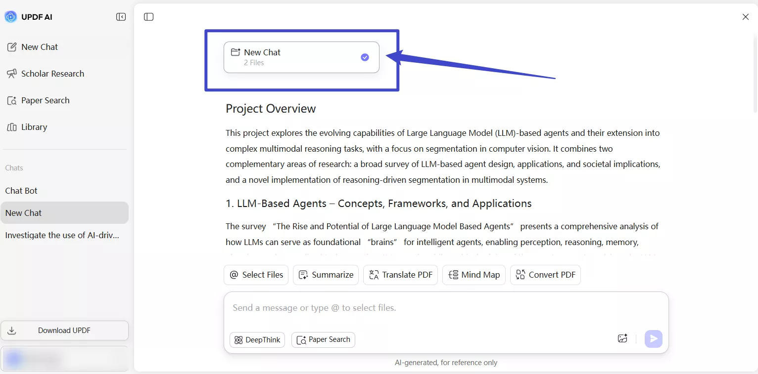 interact with the research papers you just added