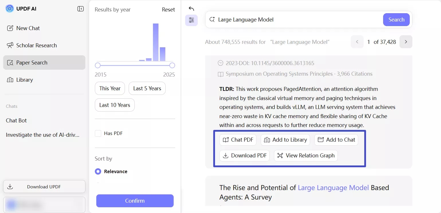interact with the results updf ai