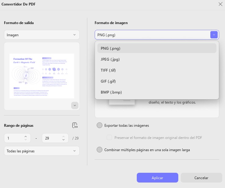 Configuración de diseño para conversión de imágenes updf windows 2.