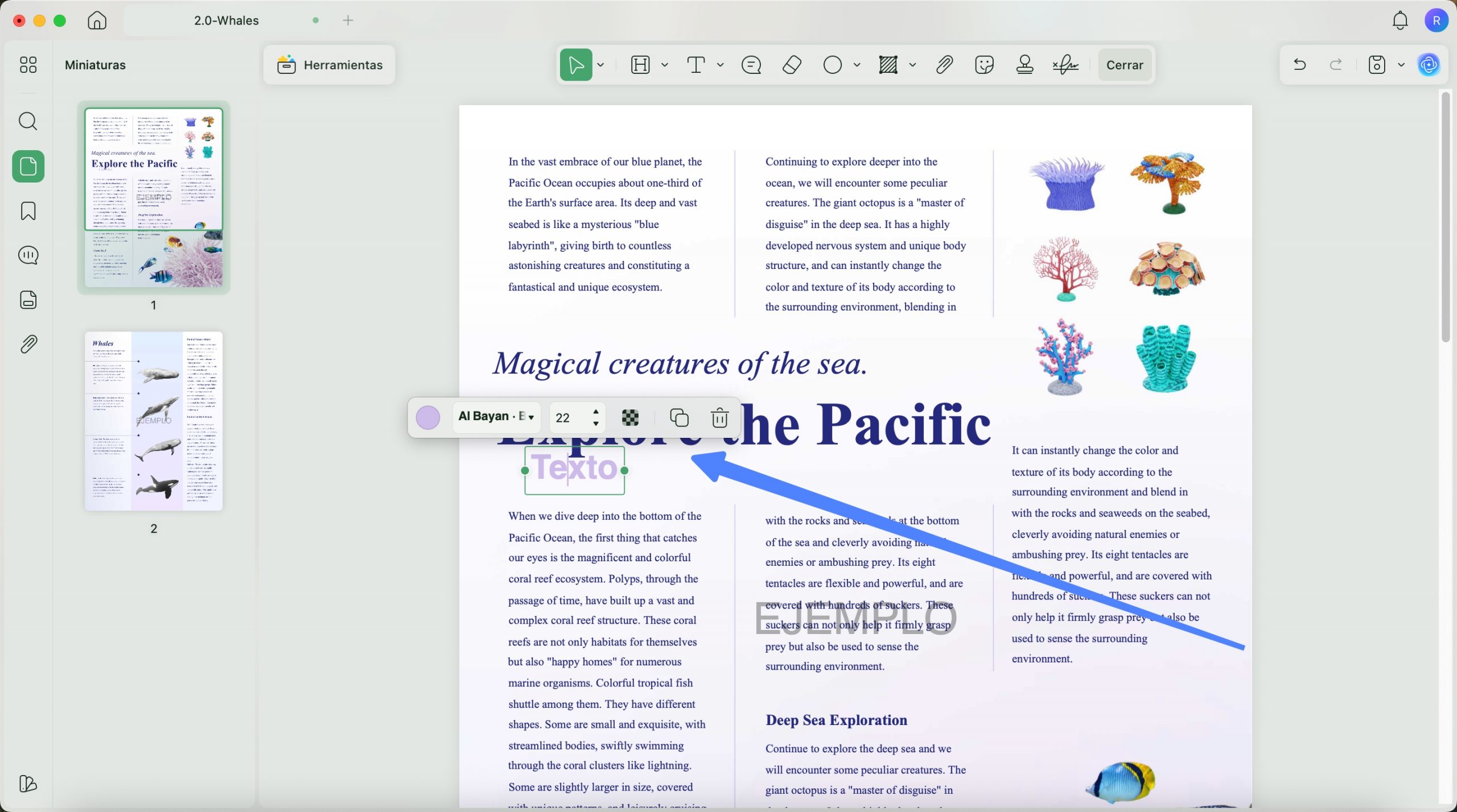 Haga doble clic en el lado izquierdo del mouse para agregar un comentario de texto en Mac