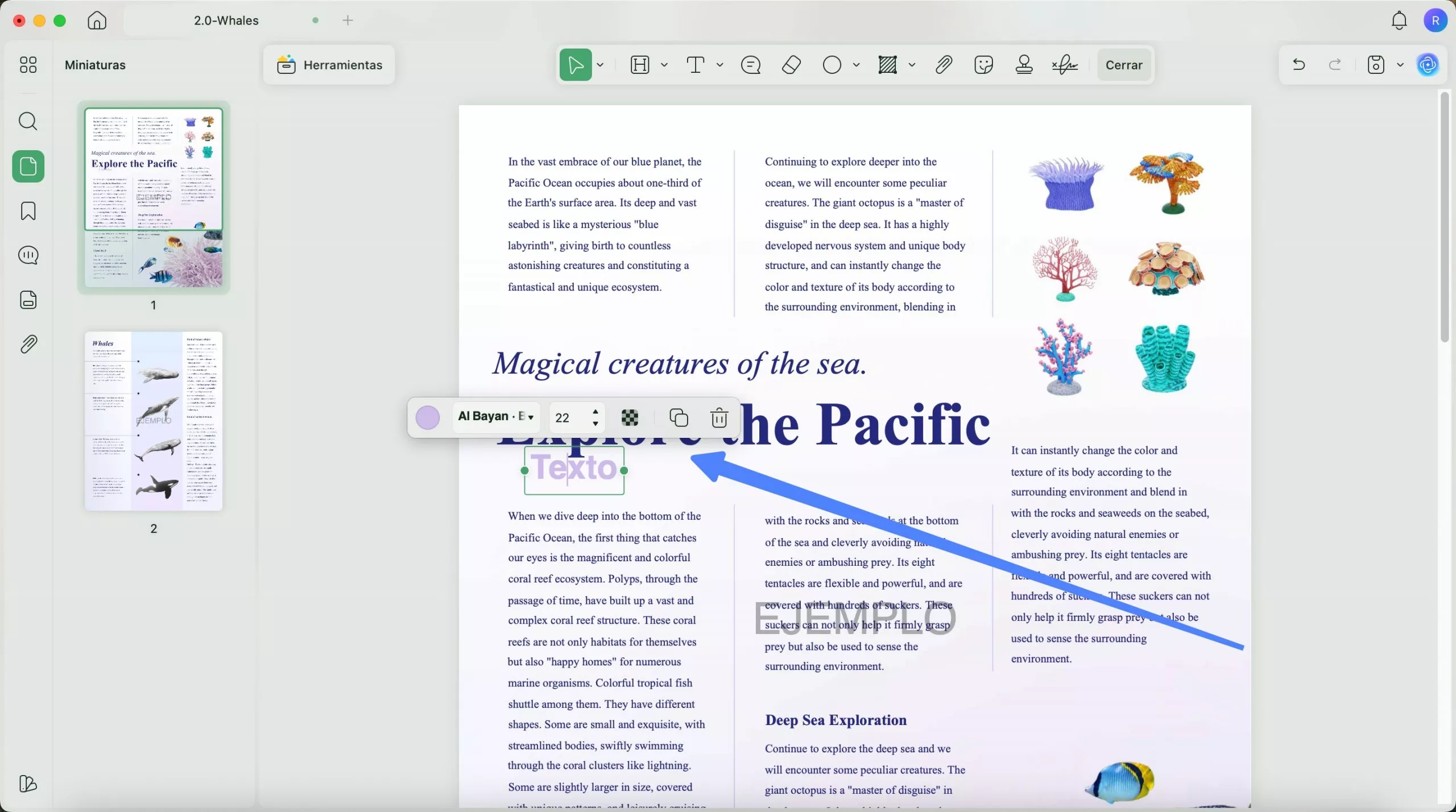 Haga doble clic en el lado izquierdo del mouse para agregar un comentario de texto en Mac