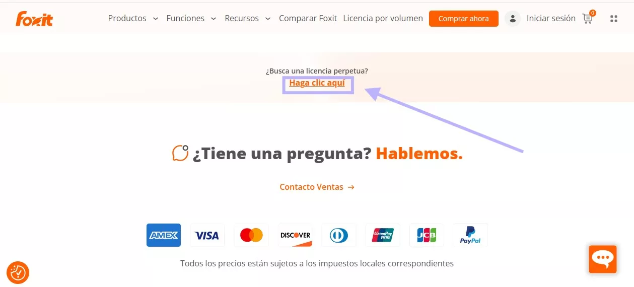 Buscando licencia perpetua de Foxit