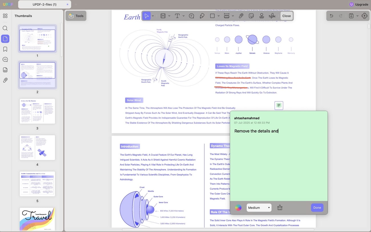 updf annotate feature