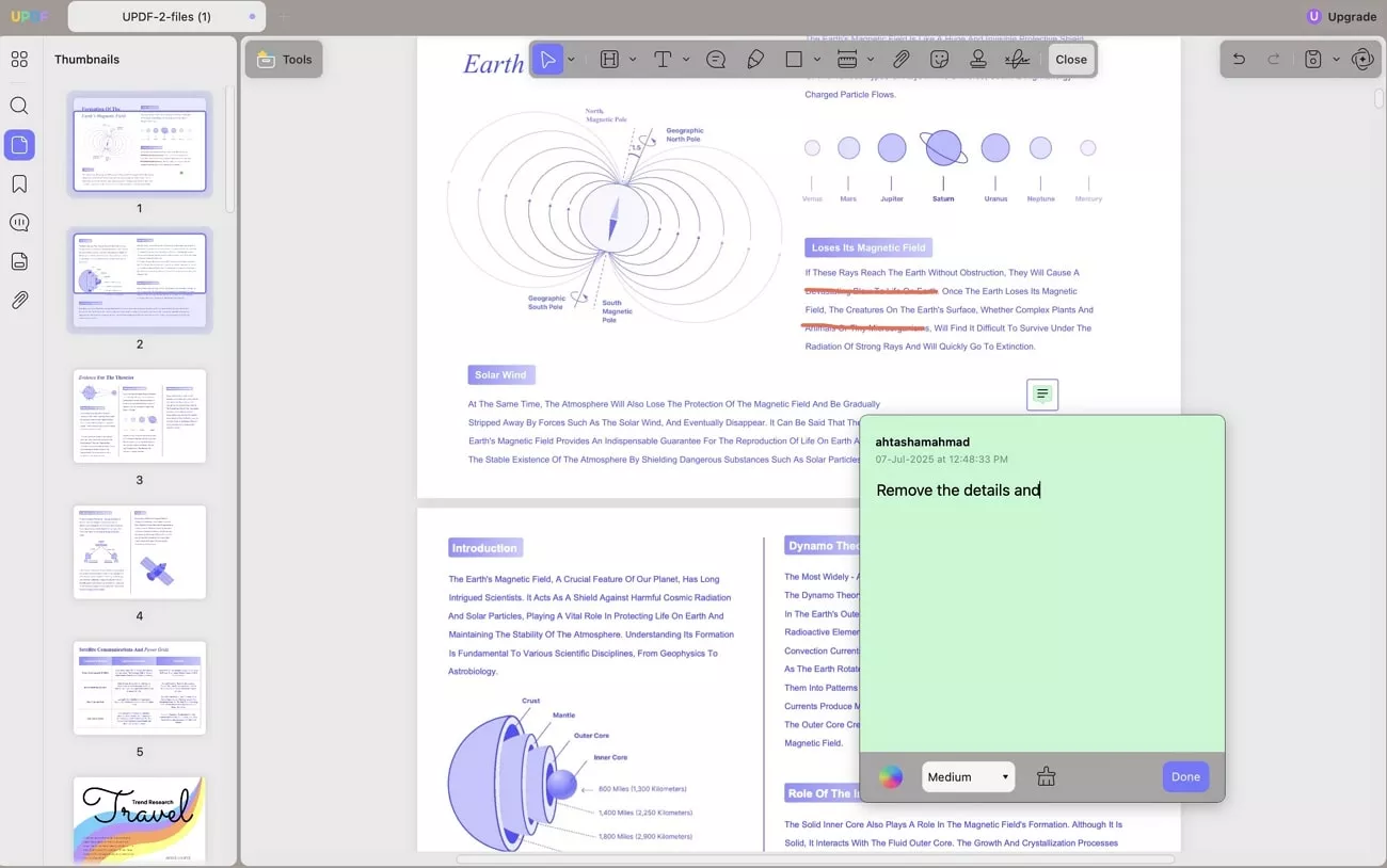 updf annotate feature
