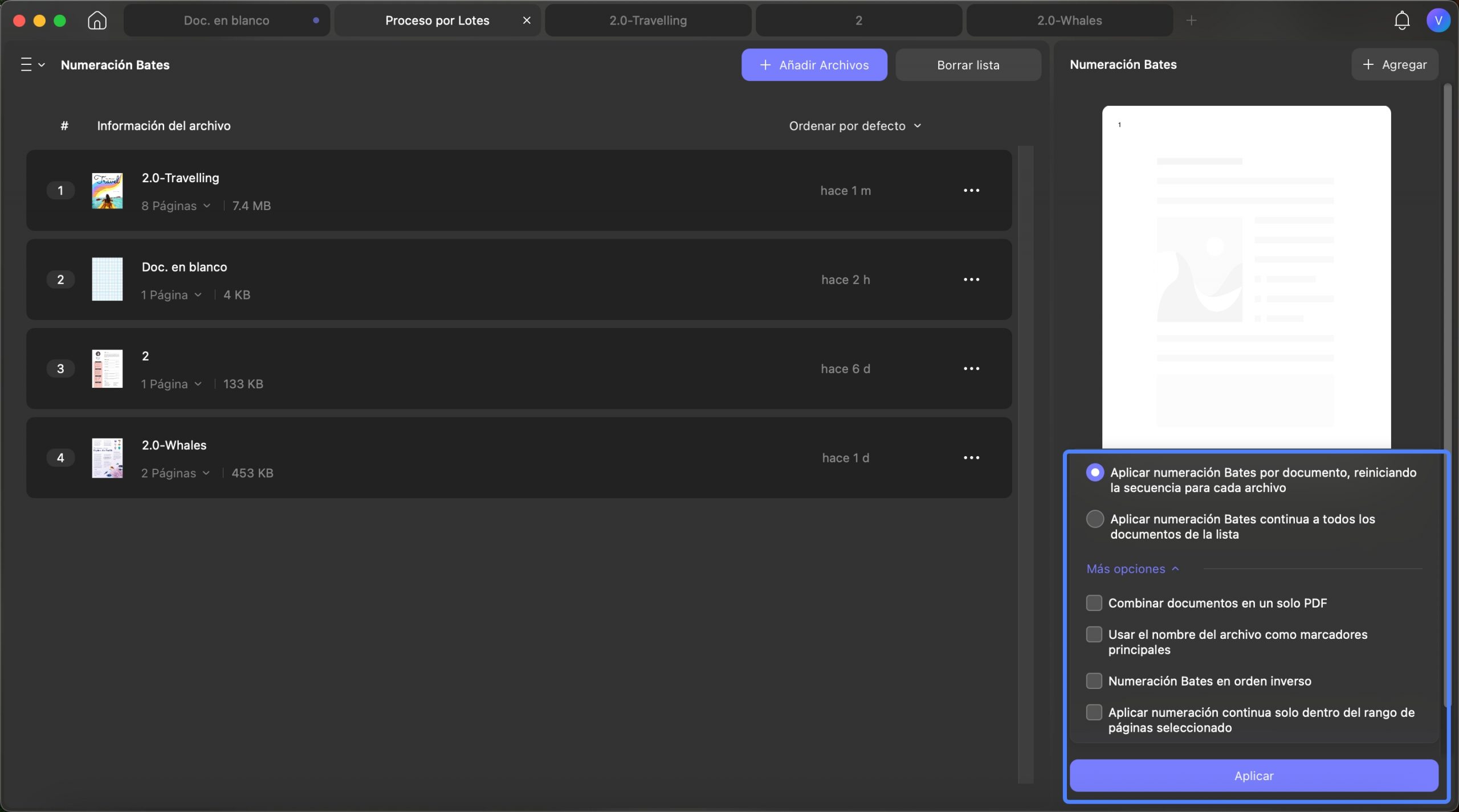 Añadir numeración Bates en archivos UPDF por lotes para Mac