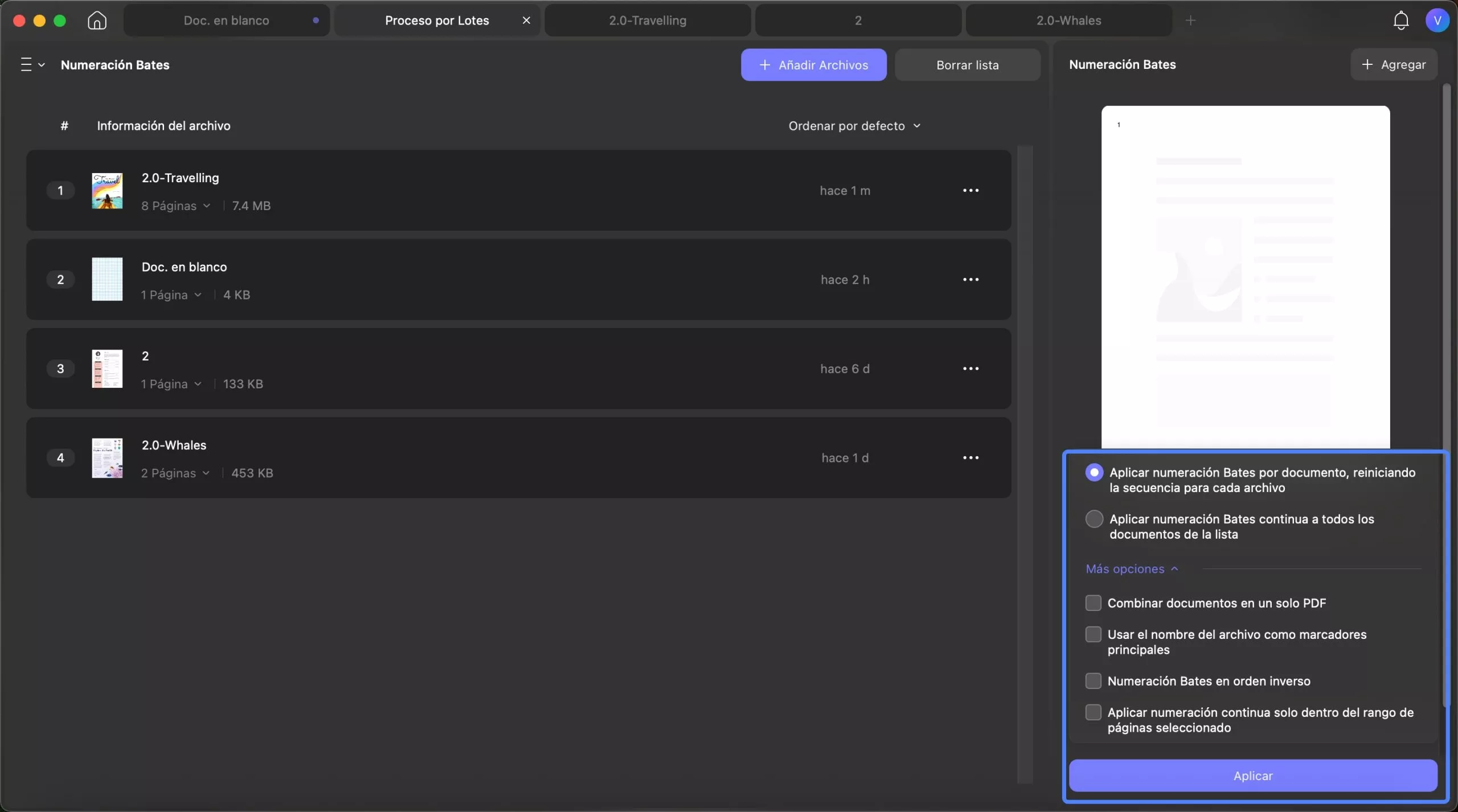 Añadir numeración Bates en archivos UPDF por lotes para Mac