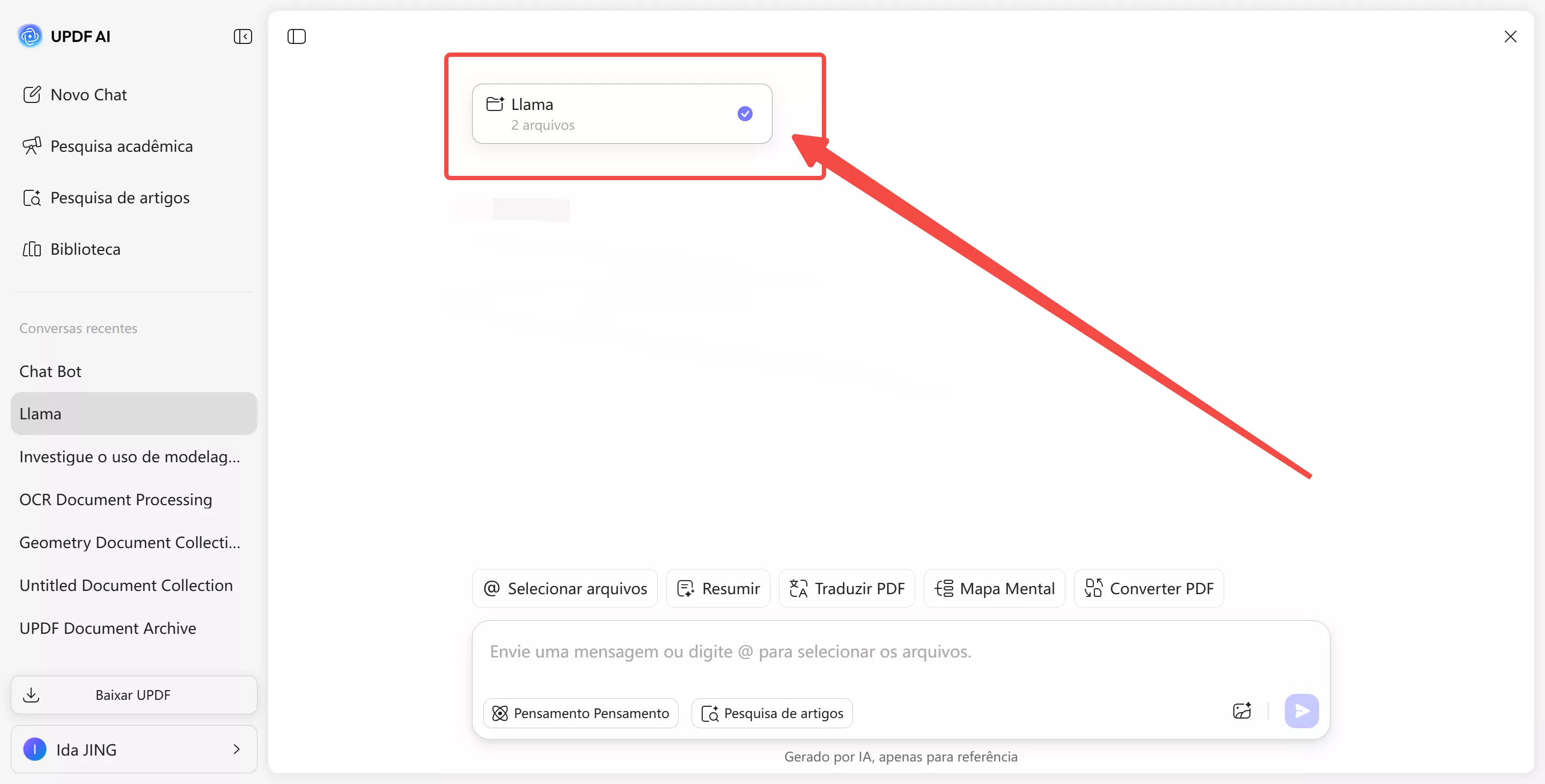 interagir com os artigos de pesquisa que acabou de adicionar