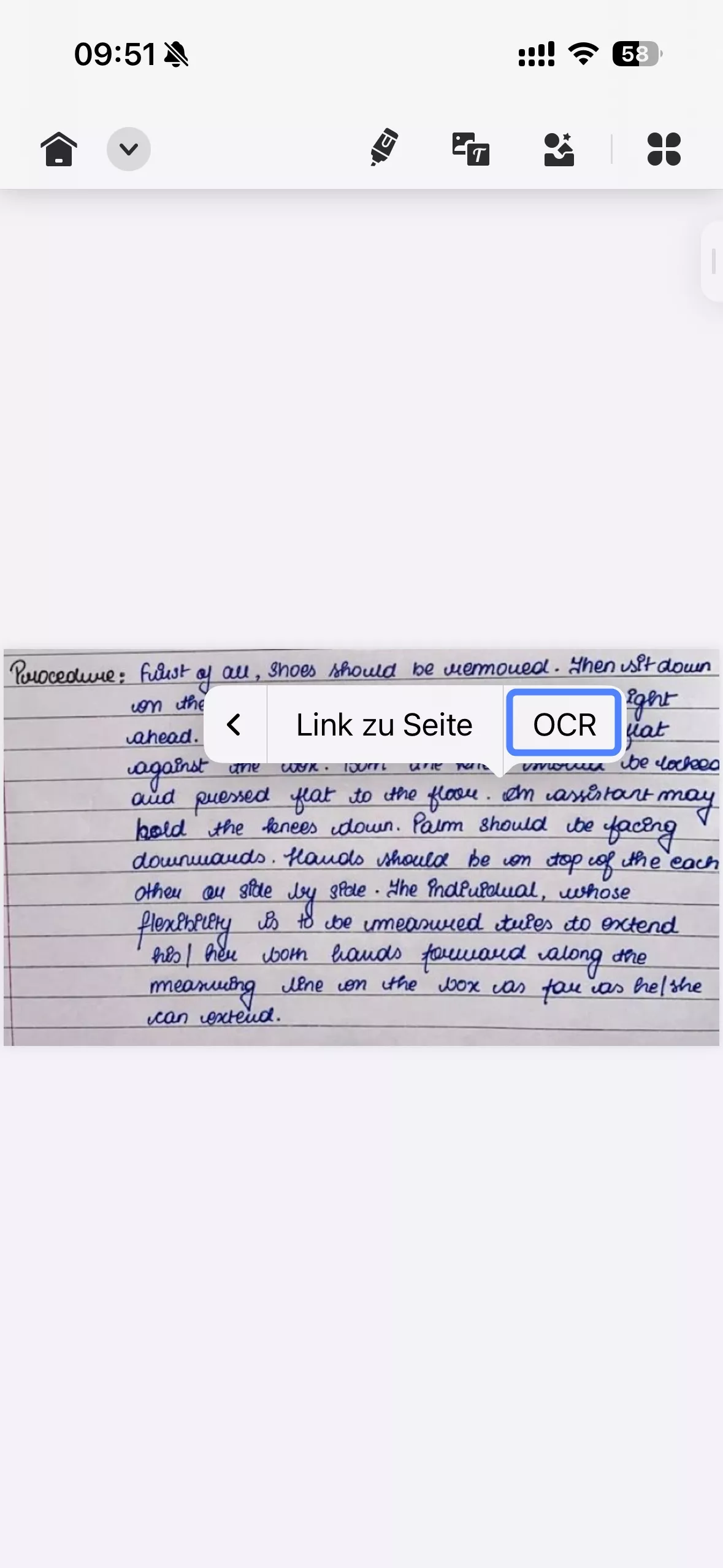 wählen sie die ocr-option updf ios