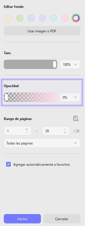 hacer un pdf transparente updf
