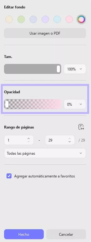 hacer un pdf transparente updf